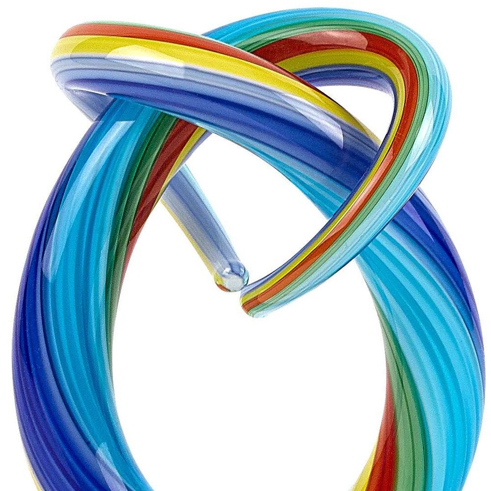 6" Rainbow Murano Glass Modern Abstract Tabletop Sculpture HomeRoots