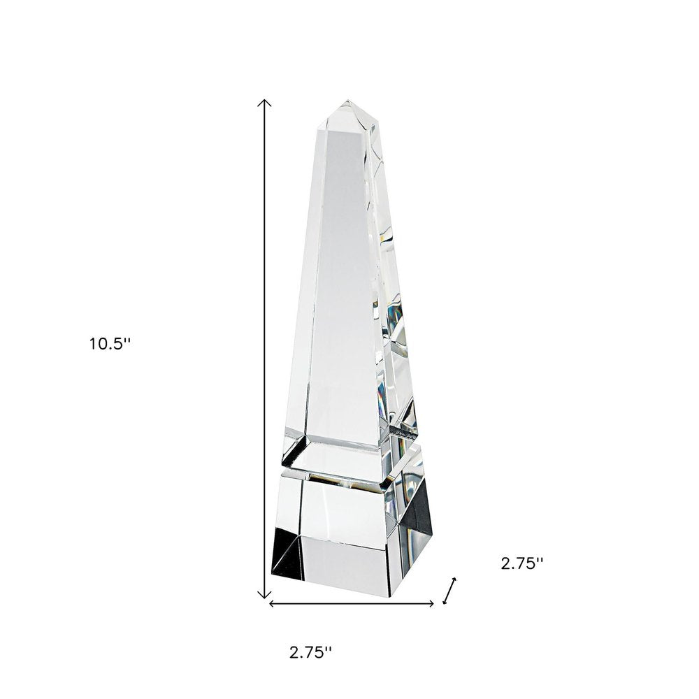 11" Clear Crystal Obelisk Statue HomeRoots