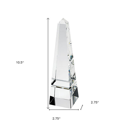 11" Clear Crystal Obelisk Statue HomeRoots