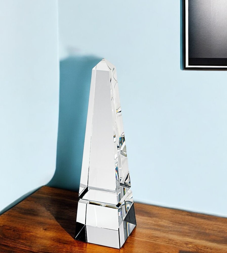 11" Clear Crystal Obelisk Statue HomeRoots