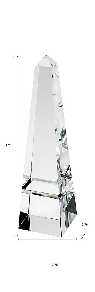 12" Clear Crystal Obelisk Statue HomeRoots