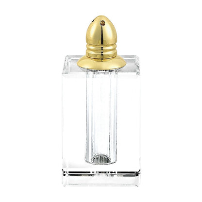 Set of Two Clear And Gold Crystal Pepper Shakers HomeRoots