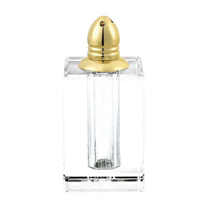 Set of Two Clear And Gold Crystal Pepper Shakers HomeRoots