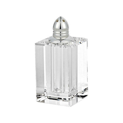 Set of Two Clear And Silver Crystal Pepper Shakers HomeRoots