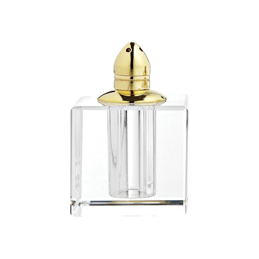 Set of Two Clear And Gold Crystal Pepper Shakers HomeRoots