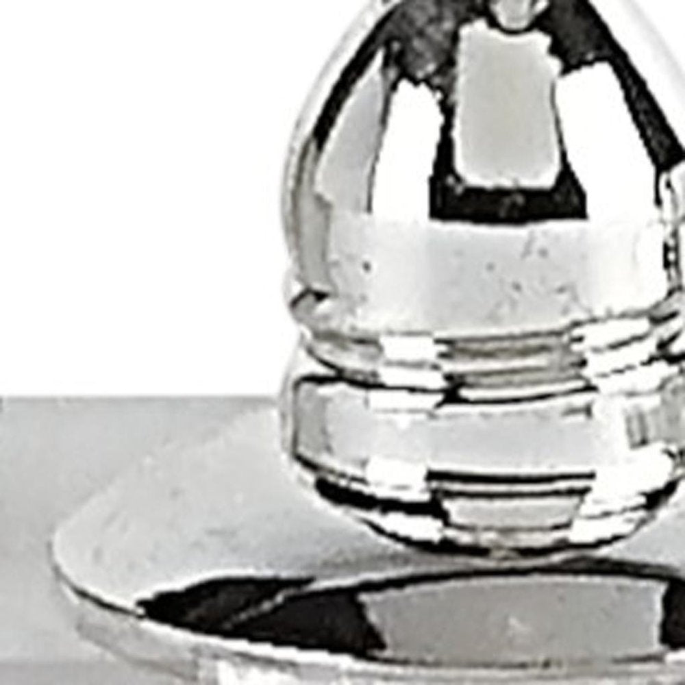 Set of Two Clear And Silver Crystal Pepper Shakers HomeRoots
