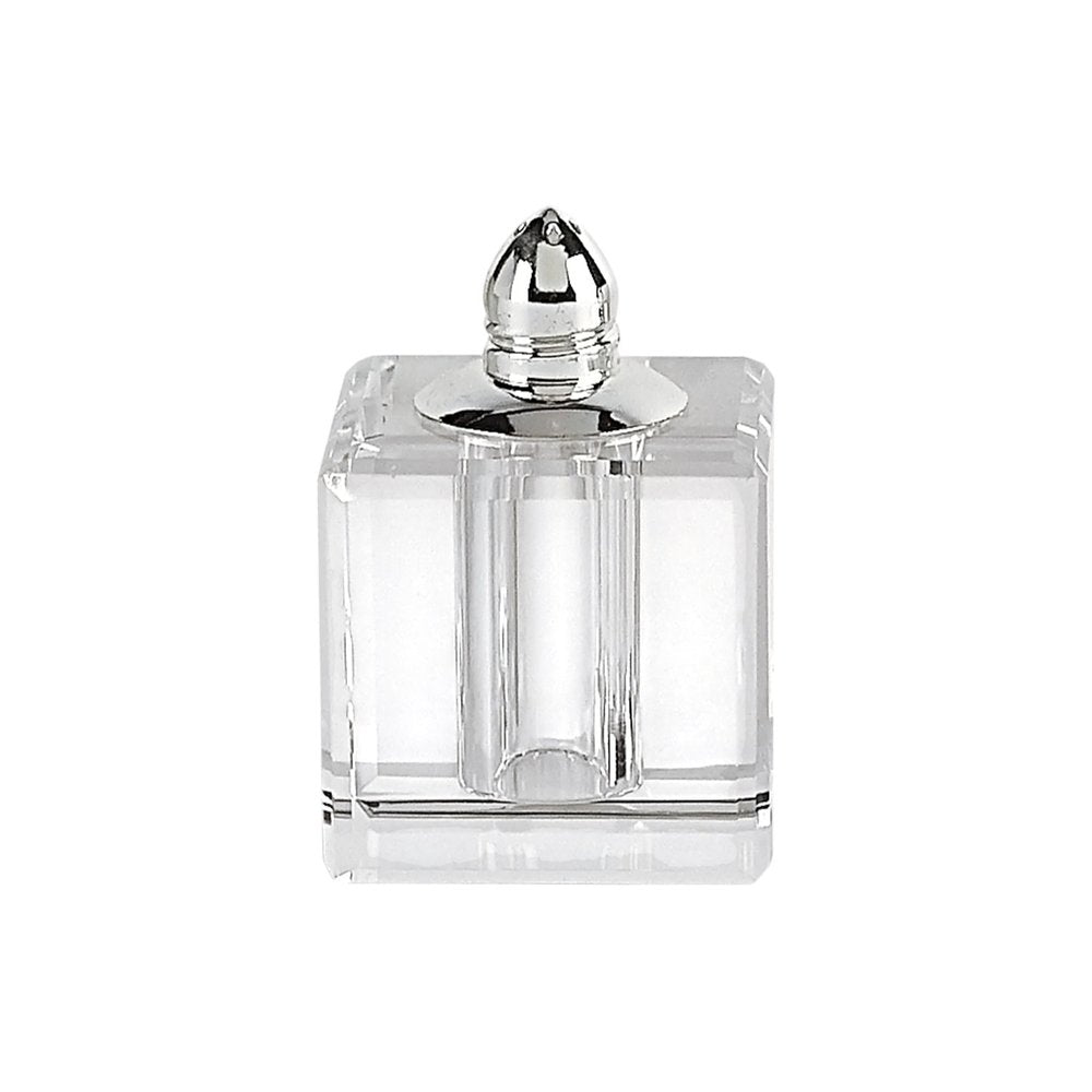 Set of Two Clear And Silver Crystal Pepper Shakers HomeRoots
