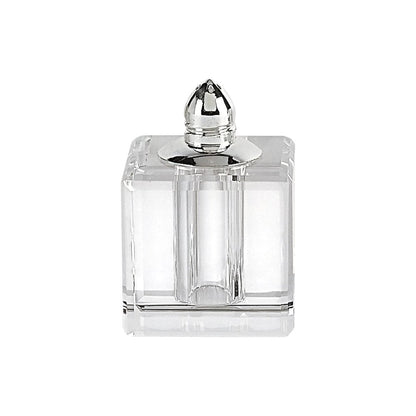Set of Two Clear And Silver Crystal Pepper Shakers HomeRoots