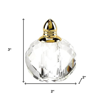 Set of Two Clear And Gold Crystal Geometric Pepper Shakers HomeRoots