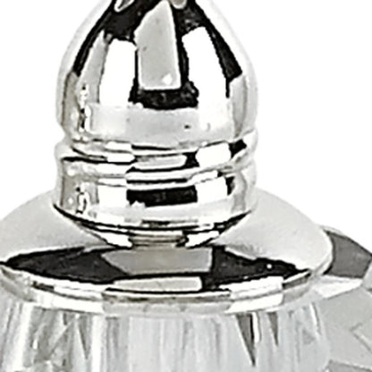 Set of Two Clear And Silver Crystal Geometric Pepper Shakers HomeRoots