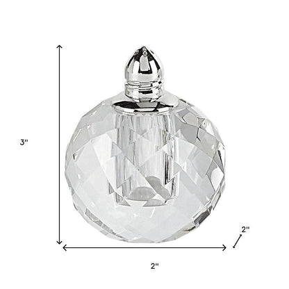 Set of Two Clear And Silver Crystal Geometric Pepper Shakers HomeRoots