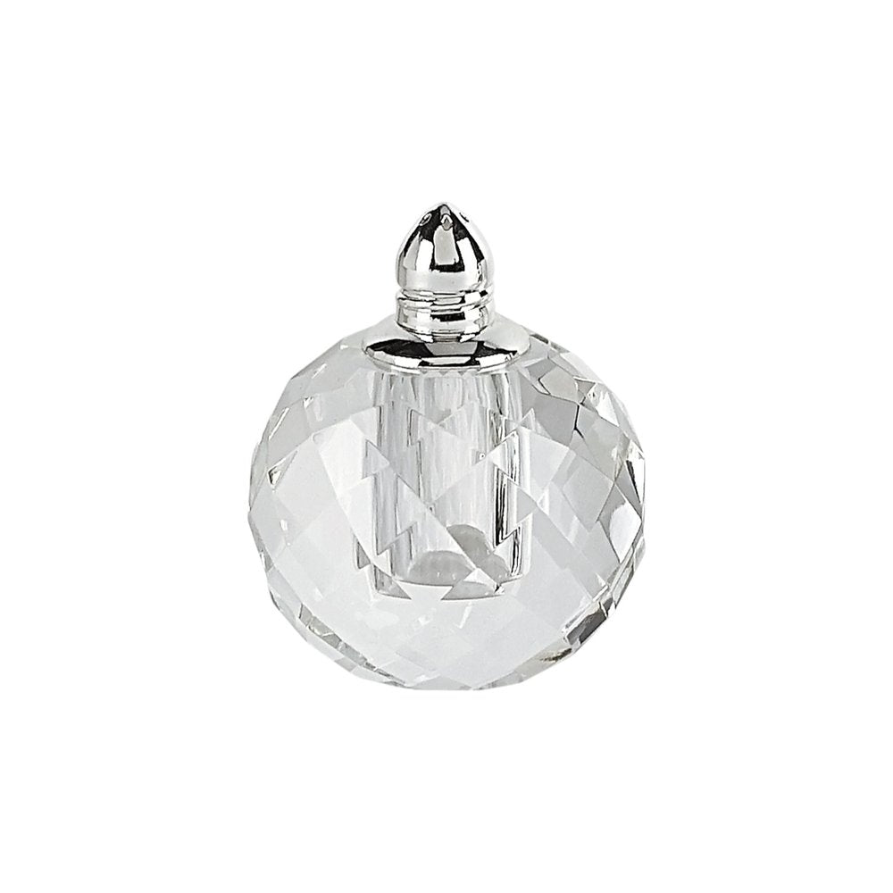 Set of Two Clear And Silver Crystal Geometric Pepper Shakers HomeRoots