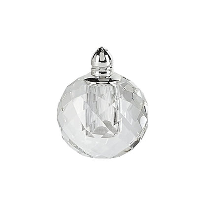 Set of Two Clear And Silver Crystal Geometric Pepper Shakers HomeRoots