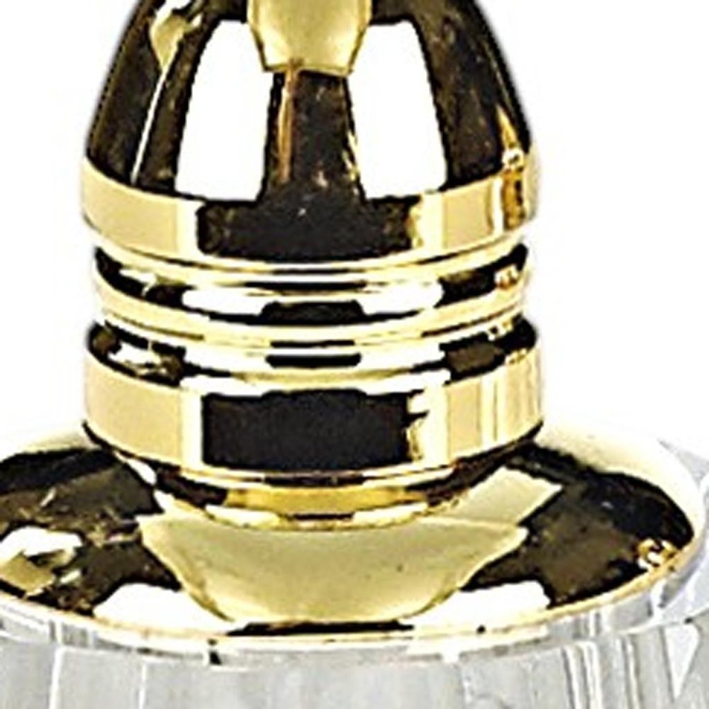 Set of Two Clear And Gold Crystal Geometric Pepper Shakers HomeRoots
