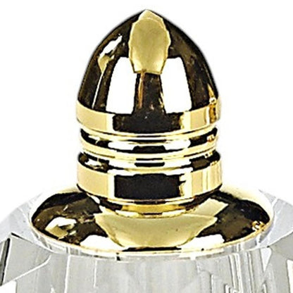 Set of Two Clear And Gold Crystal Geometric Pepper Shakers HomeRoots