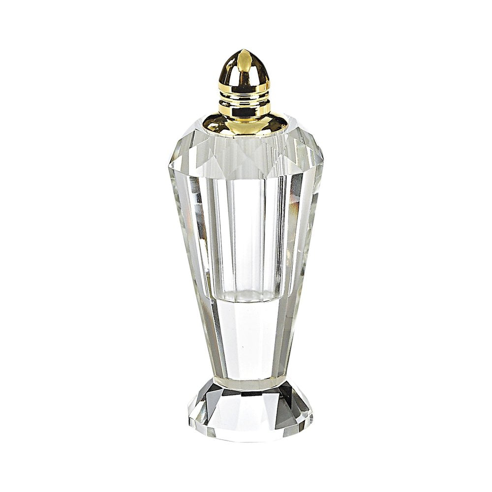 Set of Two Clear And Gold Crystal Geometric Pepper Shakers HomeRoots