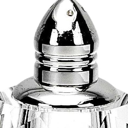 Set of Two Clear And Silver Crystal Geometric Pepper Shakers HomeRoots
