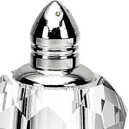 Set of Two Clear And Silver Crystal Geometric Pepper Shakers HomeRoots