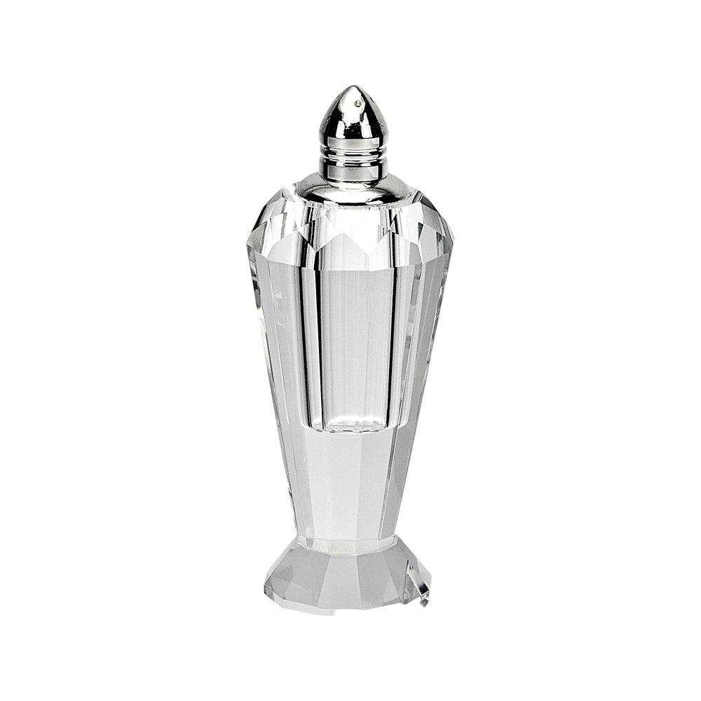 Set of Two Clear And Silver Crystal Geometric Pepper Shakers HomeRoots