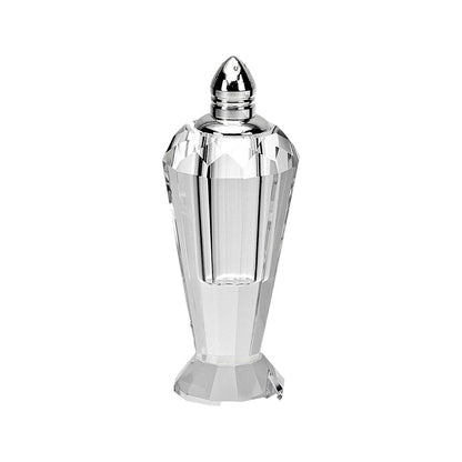 Set of Two Clear And Silver Crystal Geometric Pepper Shakers HomeRoots