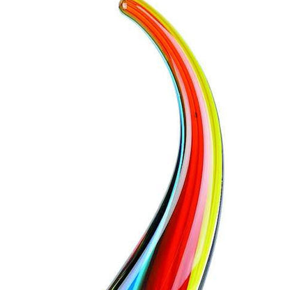 17" Blue and Red Murano Glass Modern Abstract Tabletop Sculpture HomeRoots