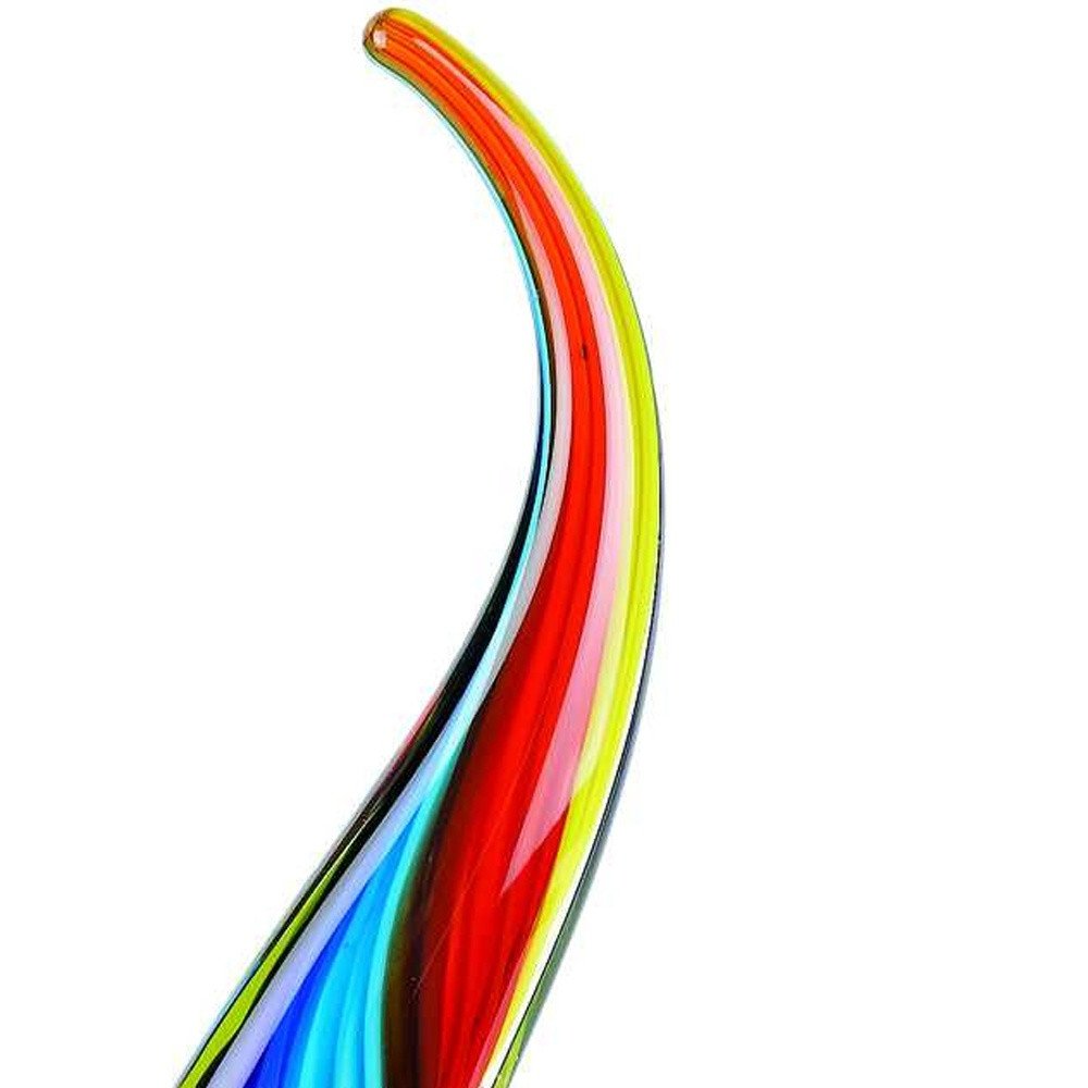 17" Blue and Red Murano Glass Modern Abstract Tabletop Sculpture HomeRoots