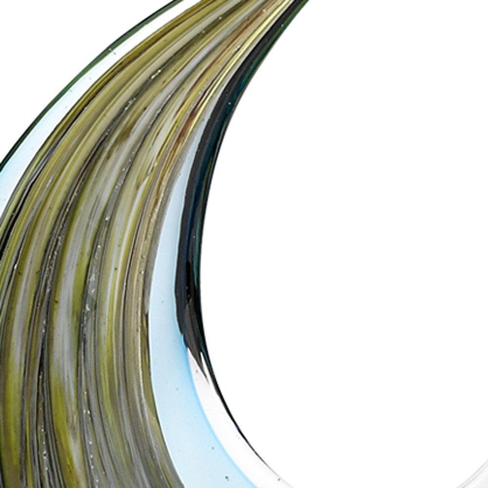 17" Blue Murano Glass Fish Figurine Tabletop Sculpture HomeRoots