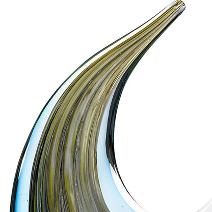 17" Blue Murano Glass Fish Figurine Tabletop Sculpture HomeRoots