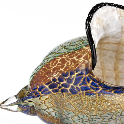 5" Gold Blue Green White Murano Glass Figurine Tabletop Sculpture HomeRoots