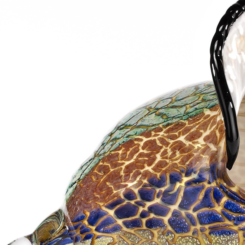 5" Gold Blue Green White Murano Glass Figurine Tabletop Sculpture HomeRoots