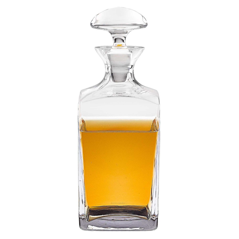 Clear Crystal Glass Squared Shape Stemless Decanter HomeRoots