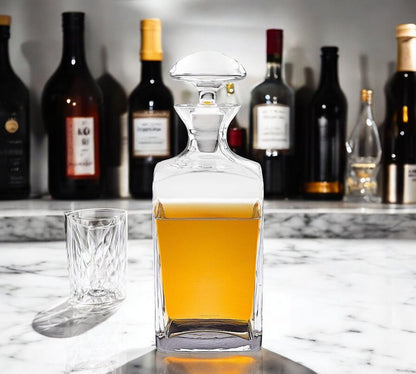 Mouth Blown European Crystal Scotch Or Whiskey Decanter 34 Oz HomeRoots