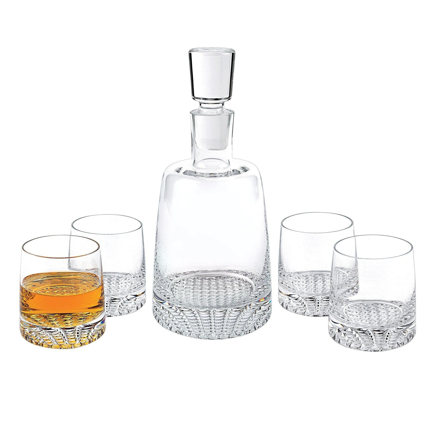 Mouth Blown European Crystal 5 Pc Whiskey Set - FurniFindUSA