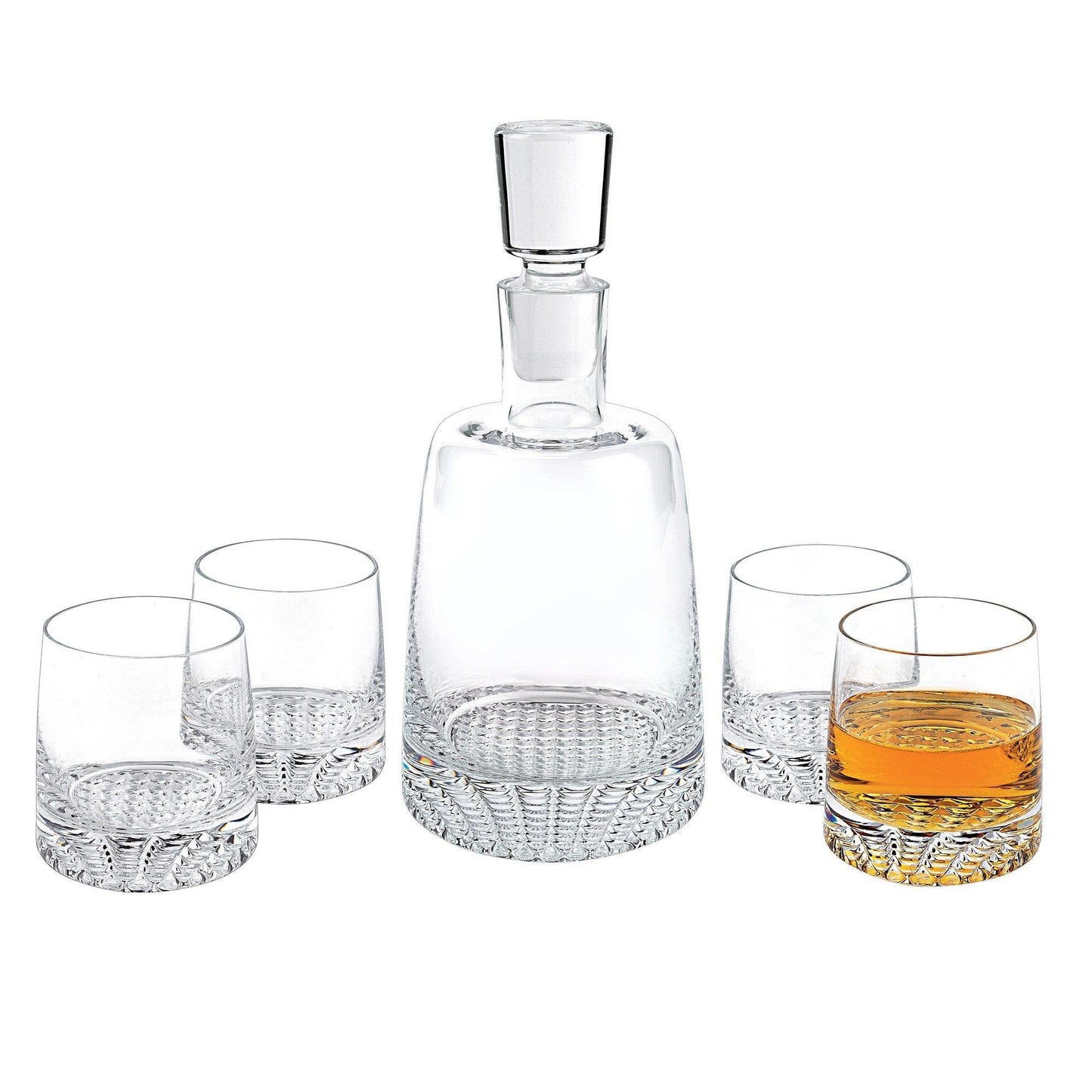 Mouth Blown European Crystal 5 Pc Whiskey Set - FurniFindUSA