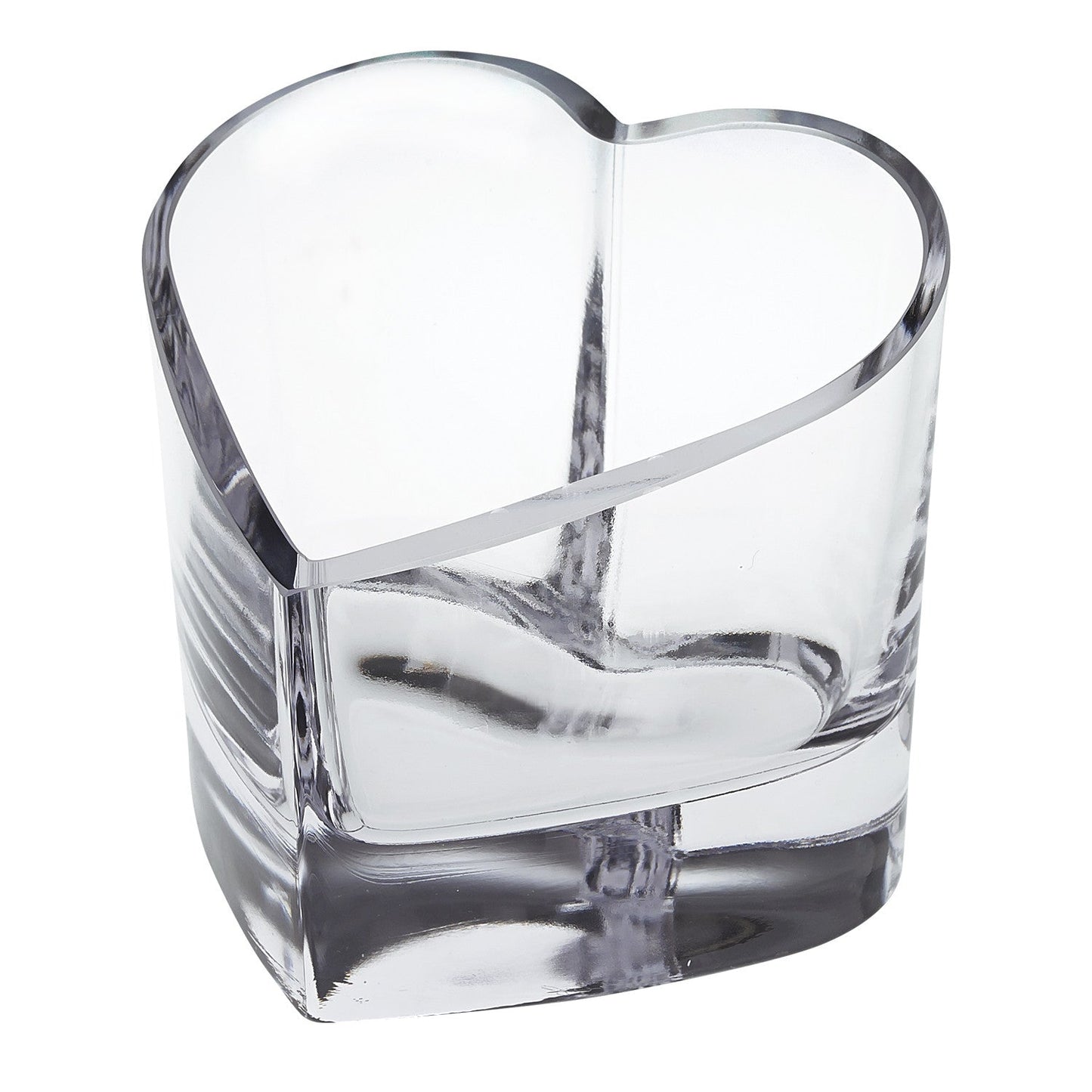 5" Clear Mouth Blown European Crystal Heart Bowl HomeRoots