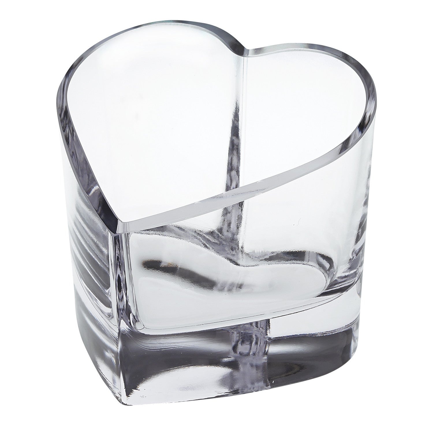 5" Clear Mouth Blown European Crystal Heart Bowl HomeRoots