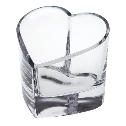 5" Clear Mouth Blown European Crystal Heart Bowl HomeRoots