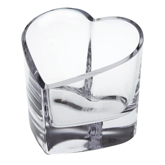 5" Clear Mouth Blown European Crystal Heart Bowl HomeRoots