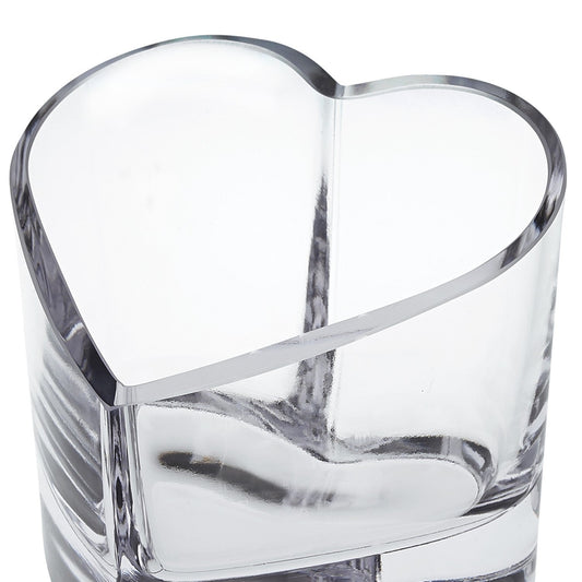 5" Clear Mouth Blown European Crystal Heart Bowl HomeRoots