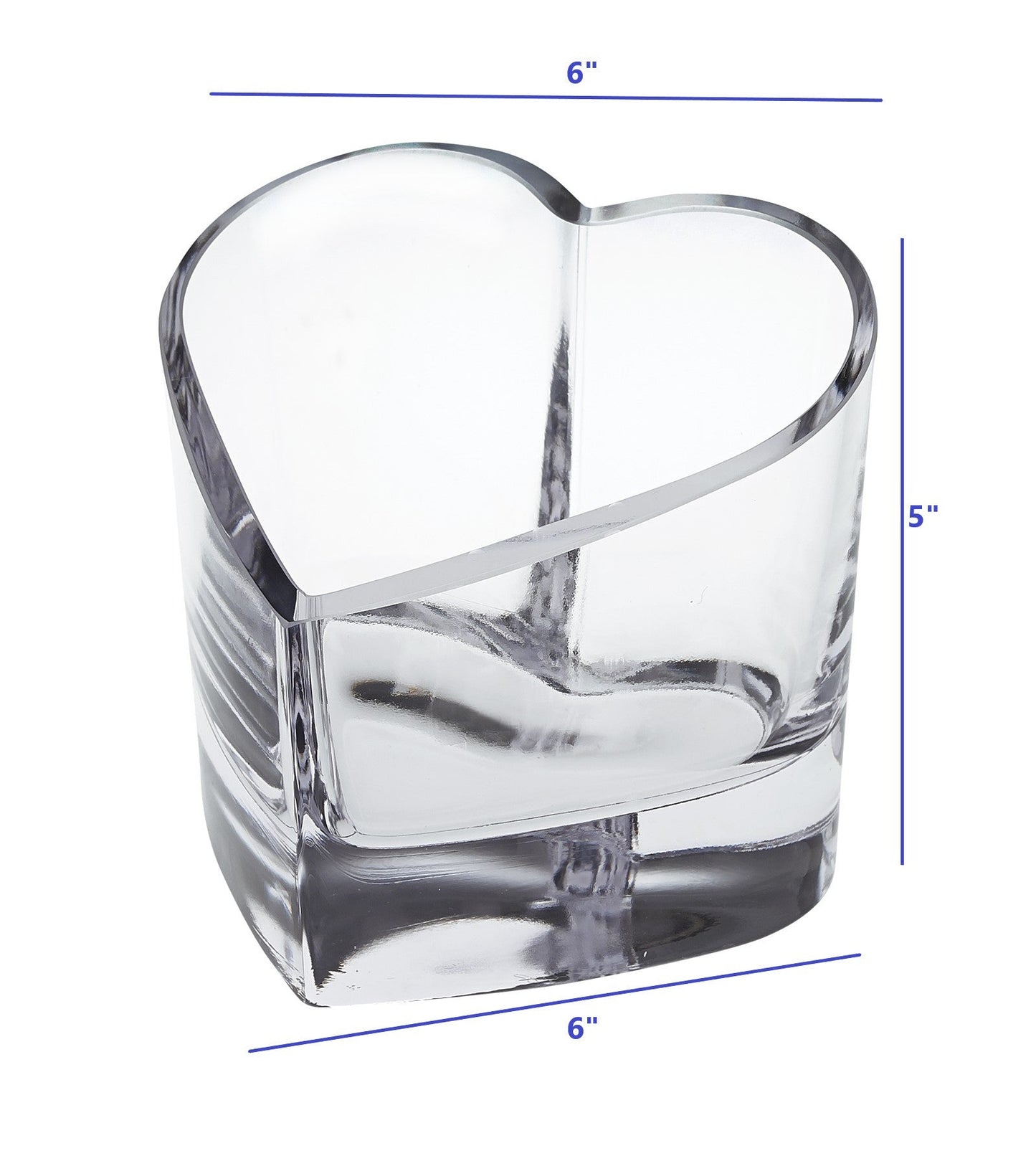 5" Clear Mouth Blown European Crystal Heart Bowl HomeRoots