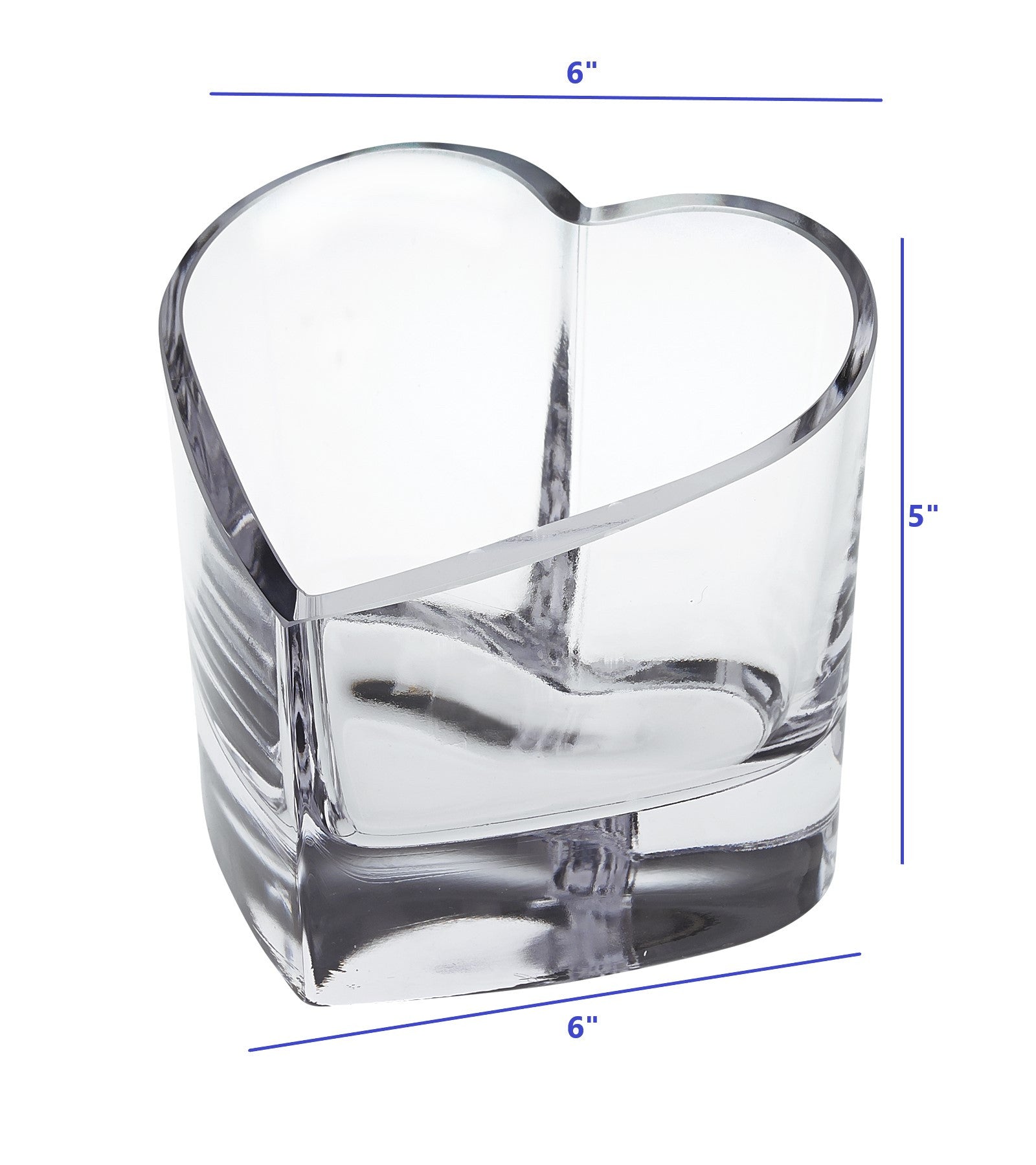5" Clear Mouth Blown European Crystal Heart Bowl HomeRoots