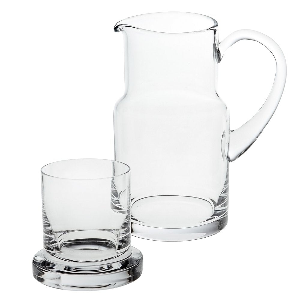 8 Mouth Blown Glass 2 Pc Bedside Or Desktop Carafe Set  24 Oz HomeRoots