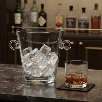 9" Clear Mouth Blown Crystal Ice Bucket HomeRoots