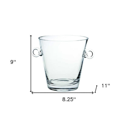 9" Clear Mouth Blown Crystal Ice Bucket HomeRoots