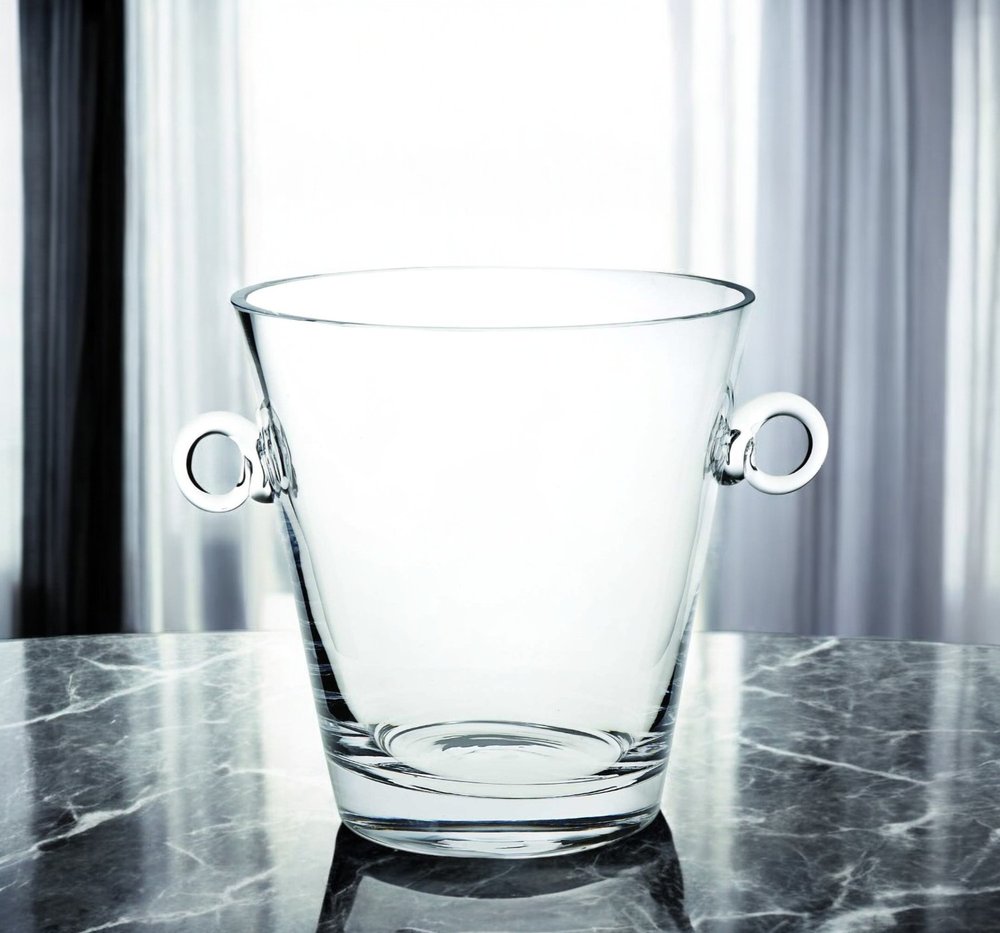 9" Clear Mouth Blown Crystal Ice Bucket HomeRoots