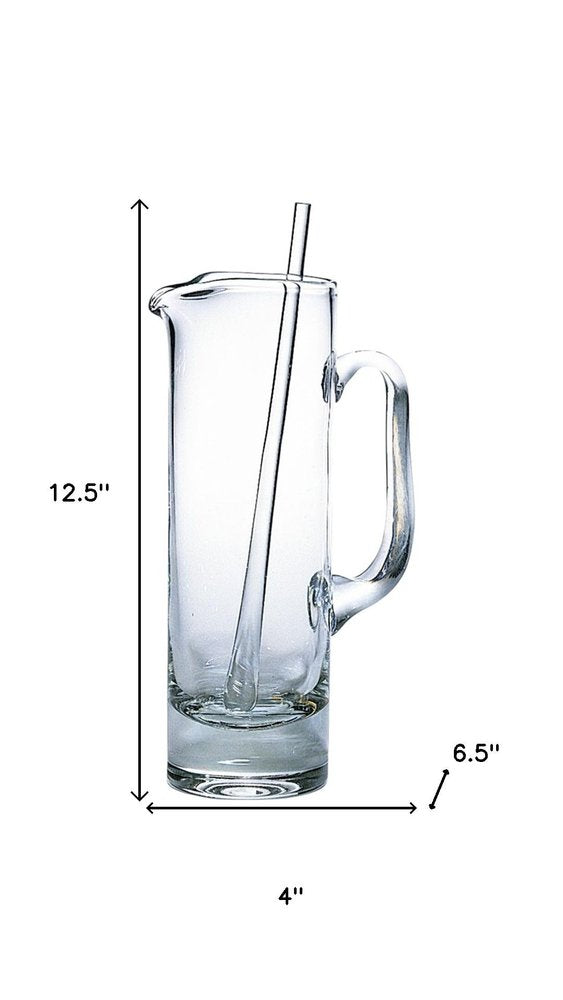 13" Clear Lead Free Crystal Martini Pitcher And Stirrer — view 3