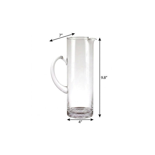 10" Clear Mouth Blown Lead Free Crystal Glass Pitcher HomeRoots