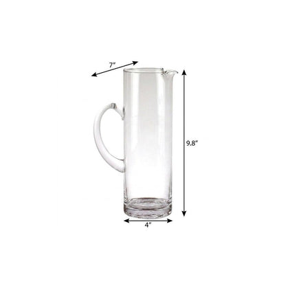 10" Clear Mouth Blown Lead Free Crystal Glass Pitcher HomeRoots