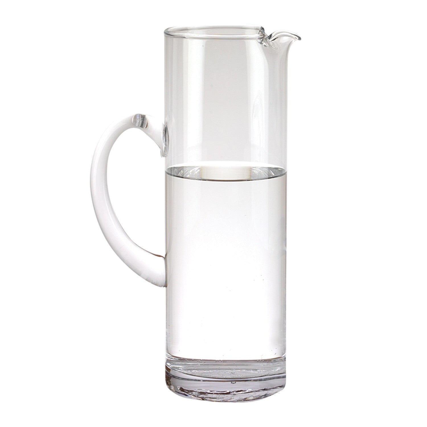 10" Clear Mouth Blown Lead Free Crystal Glass Pitcher - FurniFindUSA