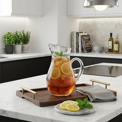 Mouth Blown Ice Tea  Martini Or Water Glass Pitcher  36 Oz HomeRoots
